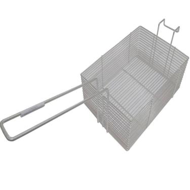 Imagem de Peneira Cesto Fritura Fritadeira Retangular Arame 24x17x9cm