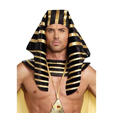 Imagem de Dreamgirl Acessório de cabeça de faraó adulto, acessório de fantasia de Halloween egípcio para homens, Preto, tamanho nico