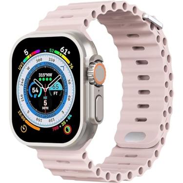 Imagem de Pulseira Esportiva Ocean Compatível com Watch Ultra, Ultra 2, W69 49mm (49mm, Rosa-sand)
