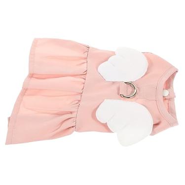Imagem de Yardwe vestido de cachorro de verão vestido de cachorrinho de verão roupa de gato reutilizável roupas de meninas saia roupas delicadas para animais de estimação o gato rosa