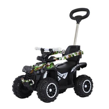 Imagem de Quadriciclo Infantil de passeio com empurrador luzes de verdade Militar Uni Toys