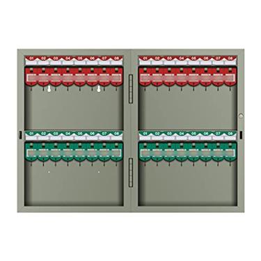 Imagem de Caixa de gerenciamento de caixa de chaves montada na parede para agência imobiliária caixa de armazenamento de chaves para armário de gerenciamento de chaves (cor: cinza, tamanho: 32 furos) (cinza 32