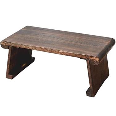 Imagem de Mesa de centro dobrável mesa de janela de sacada tatami pequena mesa de varanda mesa de chá mesa baixa Kang mesa presente (cor: marrom, tamanho: 68 * 34 * 28 cm) (marrom 68 * 34 * 28 cm)