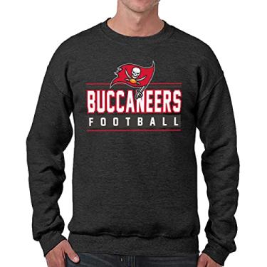 Imagem de Team Fan Apparel Moletom de gola redonda NFL Adult True Fan - algodão e poliéster - masculino e feminino - Mantenha-se aquecido e represente seu time (Tampa Bay Buccaneers - preto, adulto pequeno)