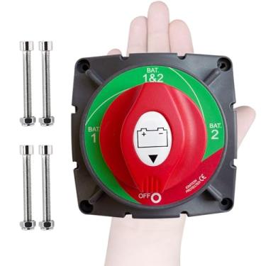 Imagem de Ampper Interruptor de bateria de alta corrente 1-2 Ambos desligados 12 V - 48 V, interruptor de desconexão de bateria marítima desligamento de energia para carro, veículo, trailer e barco (1-2-ambos