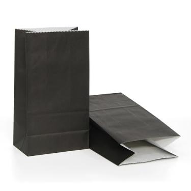 Imagem de ADIDO EVA 80 peças de lembrancinhas de festa pequenas sacolas de almoço de papel preto para festa de aniversário de casamento infantil 5,1 x 3,1 x 9,4 polegadas