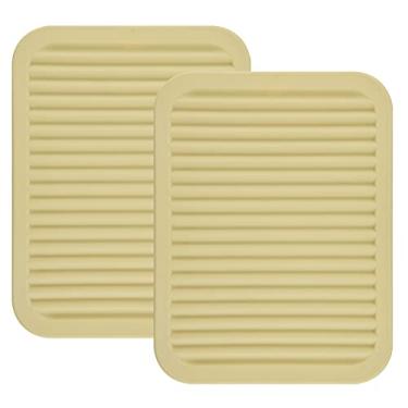 Imagem de Tapetes de silicone Smithcraft para pratos quentes e panelas quentes, almofadas quentes para bancadas, mesas, suportes de panela, descansos de colher pequenos conjuntos de 2 cores para sua escolha (bege)