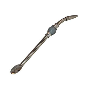 Imagem de RECHERE Filtro de palha de aço inoxidável Yerba Mate Tea Bombilla Gourd Drinking Straw (cinza)