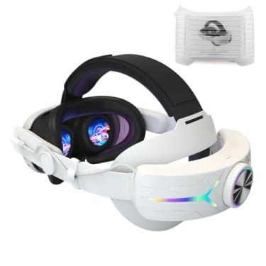 Imagem de Alça de cabeça de bateria leve RGB compatível com pacote de bateria Meta Quest 3, alça Elite de substituição VR ajustável e confortável com bateria de 8000mAh, aumenta o conforto e suporte VR/881