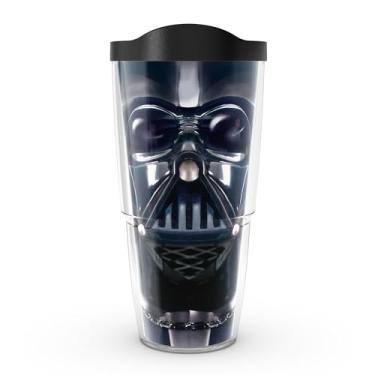 Imagem de Tervis Feito nos EUA Copo de plástico isolado Star Wars de parede dupla mantém as bebidas frias e quentes, 700 ml, Darth Vader