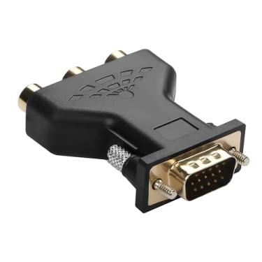 Imagem de YAODHAOD Adaptador VGA para RCA, conversor de áudio e vídeo VGA para 3RCA vermelho azul verde para TV, projetor LCD, decodificador, leitor de DVD