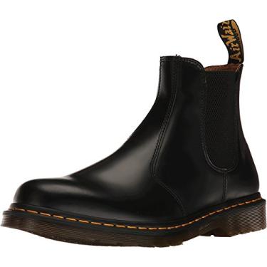 Imagem de Dr. Martens – Bota Chelsea de couro 2976 para homens e mulheres, Black Smooth 2, 14 Women/13 Men