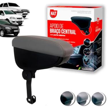 Imagem de Apoio de Braço Encosto Fiat Palio Siena Strada 1996 Até 2012 E Uno 1984 Até 2012 Suporte Flexível Cinza C/Linha Cinza