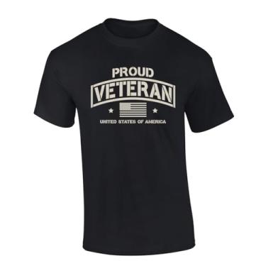 Imagem de Trenz Shirt Company Camiseta masculina de manga curta Proud Veteran United States of America, Preto, GG