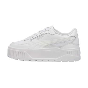 Imagem de PUMA Tênis infantil unissex Karmen Ii Idol (criança grande), Puma Branco/PUMA Branco/PUMA Prata, 21