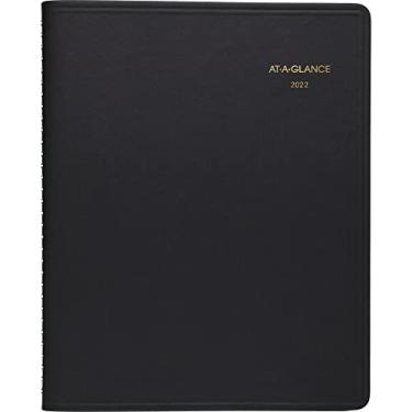 Imagem de Agenda de compromissos semanais e mensais 2022 da AT-A-GLANCE, 21,5 x 28 cm, grande, vista tripla, preta (70950V05)