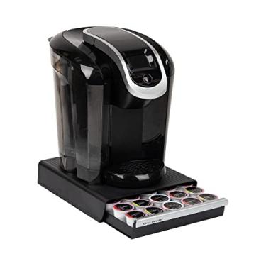 Imagem de Mind Reader Gaveta de cápsulas de café de porção única, capacidade para 30 cápsulas, organizador de bancada, 26 cm C x 30 cm L x 6 cm A, preta