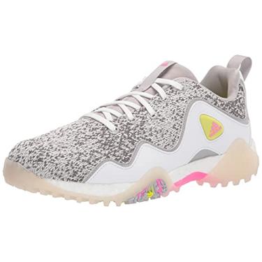 Imagem de adidas Tênis de golfe feminino Codechaos 21 Primeblue Spikeless, Sapatos branco/rosa gritando/cinza dois, 41