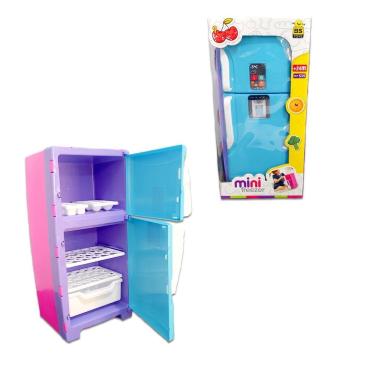 Imagem de Mini Freezer De Brinquedo Azul Com Acessórios Infantil