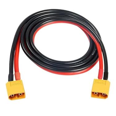 Imagem de CY Cabo de alimentação XT60 macho para macho 12AWG conector de cabo de extensão para bateria RC painel solar portátil de estação de energia