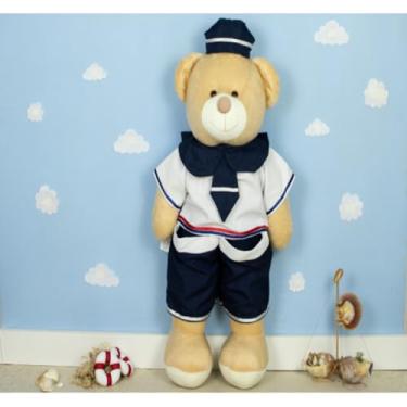 Imagem de URSO DE PELUCIA MARINHEIRO PORTA FRALDAS 65 CM - DECORAÇÃO QUARTO DO BEBE (PADRÃO)