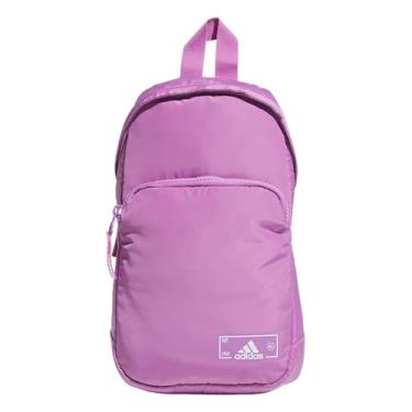 Imagem de adidas Bolsa tiracolo pequena Essentials Sling para mulheres e homens (5L), Roxa pré-amada/2.0, One Size, Bolsa tiracolo pequena Essentials Sling para mulheres e homens (5l)