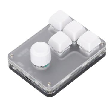 Imagem de Teclado Mecânico de 4 Teclas, Teclado Azul Programável Com Botão e Luz RGB, Teclado Personalizável para Jogos, Mídia, Controle Industrial