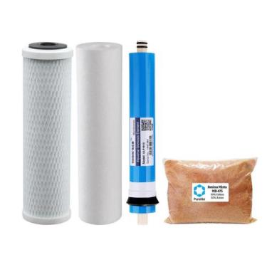 Imagem de Kit Refil Deionizador Osmose Membrana 75Gpd Resina Mb475 - Br Fish Aqu