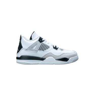 Imagem de Air Jordan 4 Retro - 308497 106, Branco/preto-neutro cinza, 13.5 Little Kid