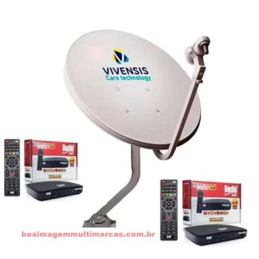 Imagem de Antena Parabólica Digital 60cm + 2 Recepitores Bedin Sat BS9900
