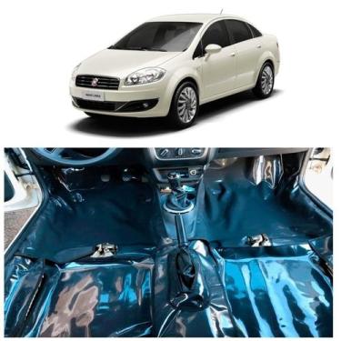 Imagem de Tapete Proteção Assoalho Vinil Cinza Fiat Linea Todos - MANOS TAPETES