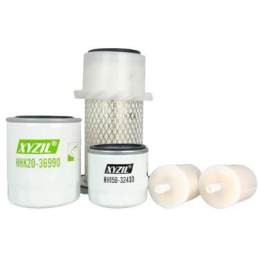 Imagem de XYZIL Kit de filtro HST de óleo combustível em linha de 5/40.6 cm compatível com Kubota G1700 G1800 G1900 G2000 GF1800 GF1800E GF1800E-R-2 GF1800-R-2 HH150-32430 15852-111 082 HHH Limpador de ar para