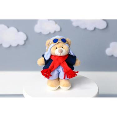 Imagem de PELUCIA URSO FAMILY 12 CM - PARA MOBILE E DECORAÇÃO (Aviador clássico vermelho, marinho e azul claro)