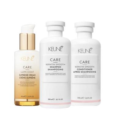 Imagem de Kit Keune Care Keratin Smooth Shampoo Condicionador e Lumi Coat Suprem