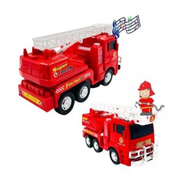 Imagem de Carrinho Bombeiro Infantil Com Luzes E Som Realista - Monac