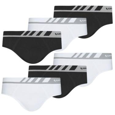Imagem de Combo 6 Cuecas Slip Sem Costura Microfibra Lupo Original Nf, Preta e b