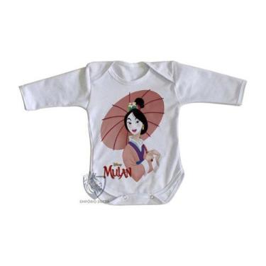 Imagem de body nenê criança roupa bebê manga longa Mulan sombrinha - Empório Dut