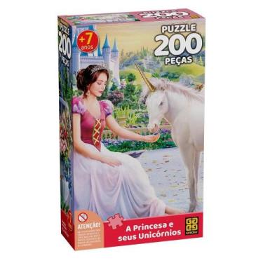 Imagem de Puzzle A Princesa e seus Unicórnios 200 Peças - Grow