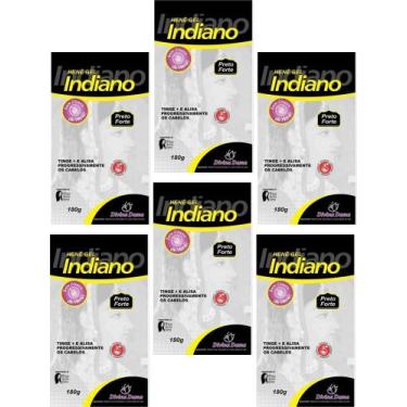 Imagem de Hene em Gel Divina Dama Indiano 06x180gr Preto Forte (Preto Azulado) P