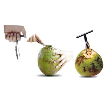 Imagem de Fura Coco Abre Coco Profissional Aço Inox Cabo furador - wMIX