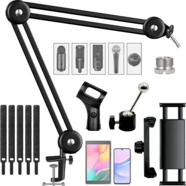 Imagem de Braço Articulado Suporte de Mesa Para Microfone Tablet Celular + Acess