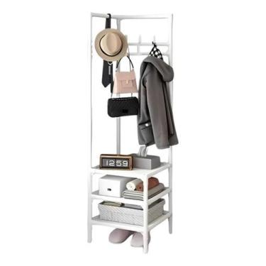 Imagem de Estante De Canto Organizadora Sapateira Cabideiro - Branca - Kadê