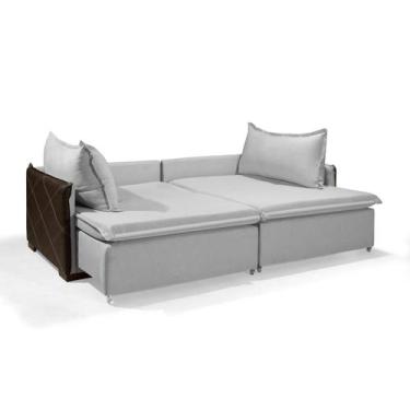 Imagem de Sofá Mônaco Sem Caixa 1.80m Cor Prata - Estilo Estofados