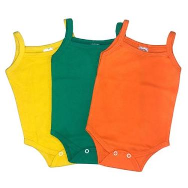 Imagem de Kit com 3 body Alcinha - Body Bebê - 100% algodão - Flor de Maçã, Lara