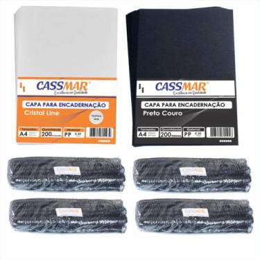 Imagem de Kit 400 Capas E 400 Espirais Pretos Para Encadernação 07mm - Cassmar