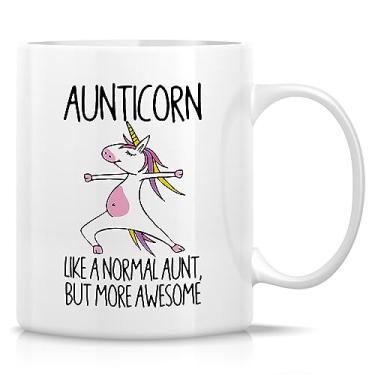 Imagem de Retreez Caneca Funny Aunt Awesome Aunticorn Unicórnio Chá de Bebê 325 ml Caneca de Café Cerâmica - Thank-you Sarcasmo Sarcástico Motivacional Inspirador Presente de Aniversário para sua nova tia ser