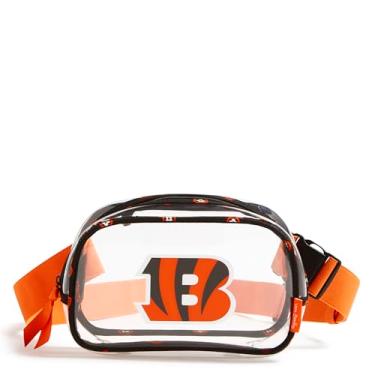 Imagem de Vera Bradley Bolsa de cinto feminina transparente NFL pequena (várias equipes disponíveis), Bandana Cincinnatibengalsonpreto/laranja, One Size
