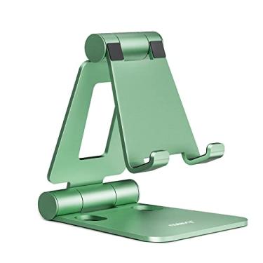 Imagem de Nulaxy Suporte de celular dobrável duplo, totalmente ajustável, dobrável, suporte para celular compatível com iPhone 17 16 15 14 13 12 11 Pro Max Xs Xr X 8, Nintendo Switch, todos os telefones - verde