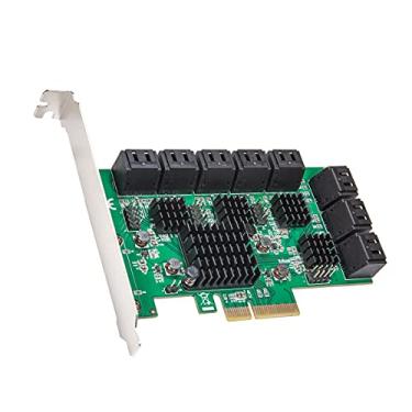 Imagem de Syba Placa de expansão não RAID Quad ASM1064 SATA III para PCIe 3.0 x4 de 16 portas, SD-PEX40164