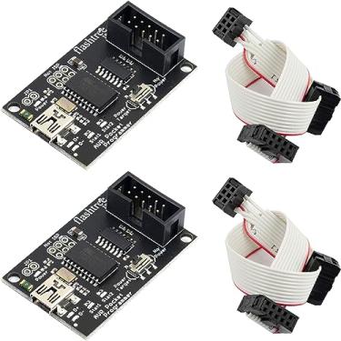 Imagem de yddmyo 2 unidades de programador AVR de bolso ATtiny2313 mini porta USB com cabo de fita IDC de 10 pinos a 6 pinos